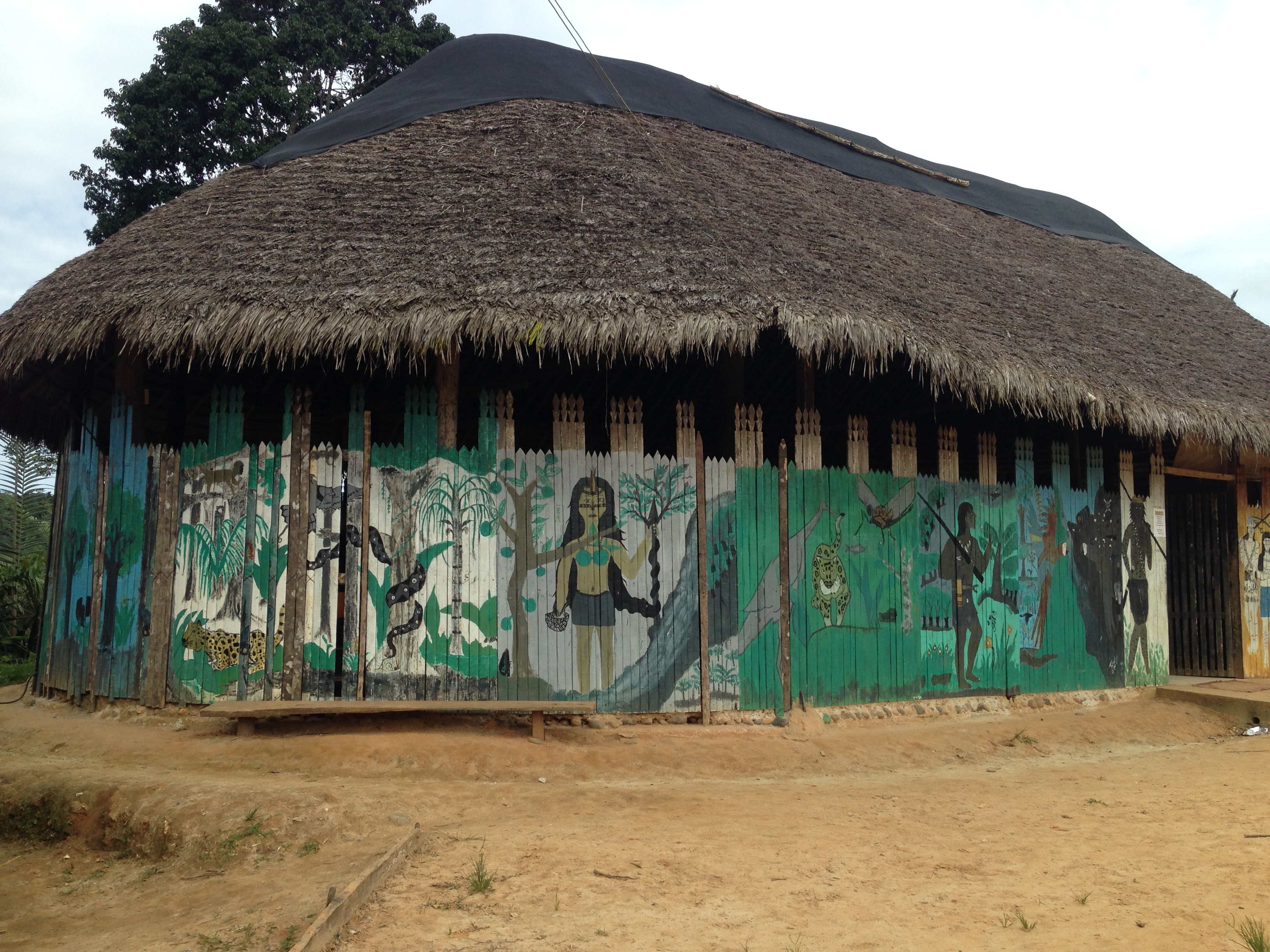 Outside the Sarayaku Casa Comunal